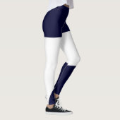Leggings Art Abstrait Gras Bleu foncé Blanc (Droite)