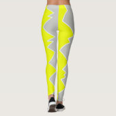 Leggings Art Abstrait Gris Clair Jaune Charbon Gris (Dos)