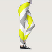 Leggings Art Abstrait gris jaune blanc (Droite)