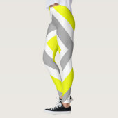 Leggings Art Abstrait gris jaune blanc (Gauche)