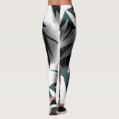 Leggings Art Abstrait gris noir blanc (Dos)