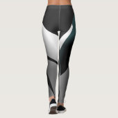 Leggings Art Abstrait gris noir blanc (Dos)