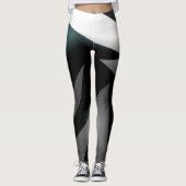 Leggings Art Abstrait gris noir blanc (Devant)
