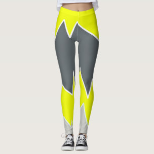 Leggings Art Abstrait gris pâle gris jaune gris fusain gris