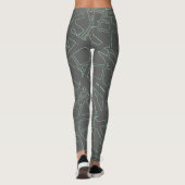 Leggings Art Abstrait Gris Pale Pastel Vert Minimalisme (Dos)
