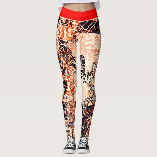 Leggings Art Abstrait "Le coeur d'une planète est un dragon (Devant)