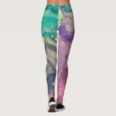 Leggings Art abstrait liquide à l'encre d'alcool multicolor (Dos)