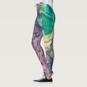 Leggings Art abstrait liquide à l'encre d'alcool multicolor (Gauche)