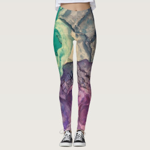 Leggings Art abstrait liquide à l'encre d'alcool texturée c