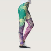 Leggings Art abstrait liquide à l'encre d'alcool texturée c (Droite)
