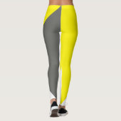 Leggings Art Abstrait minimalisme gris jaune blanc (Dos)