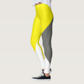 Leggings Art Abstrait minimalisme gris jaune blanc (Gauche)