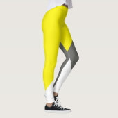 Leggings Art Abstrait minimalisme gris jaune blanc (Droite)