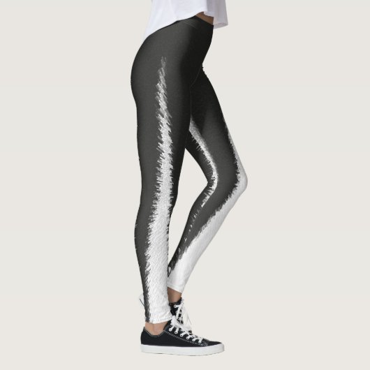 Leggings Art Abstrait Minimalisme Gris Lignes blanches Legg (Droite)
