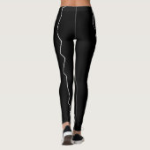 Leggings Art Abstrait Minimalisme Noir Blanc (Dos)