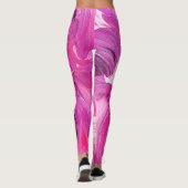 Leggings Art Abstrait Moderne Rose violet blanc (Dos)