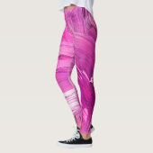 Leggings Art Abstrait Moderne Rose violet blanc (Gauche)