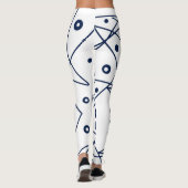 Leggings Art Abstrait Noir Blanc Lignes Cercles Minimalisme (Dos)