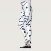 Leggings Art Abstrait Noir Blanc Lignes Cercles Minimalisme (Gauche)