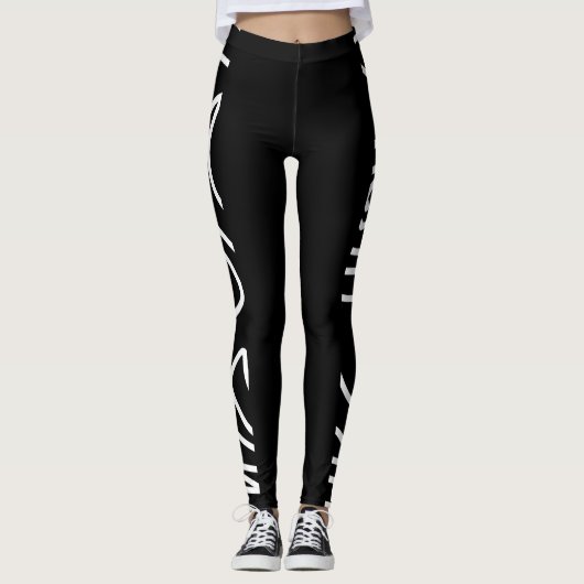 Leggings Art Abstrait noir et blanc (Devant)