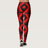 Leggings art abstrait noir et rouge (Dos)