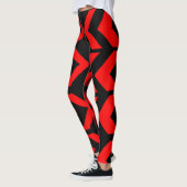 Leggings art abstrait noir et rouge (Gauche)