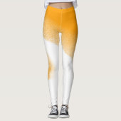 Leggings Art Abstrait Pastel Blanc Orange (Devant)
