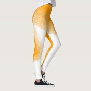 Leggings Art Abstrait Pastel Blanc Orange