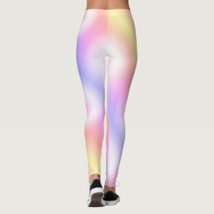 Leggings Art Abstrait Pastel Jaune Blanc Violet Rose