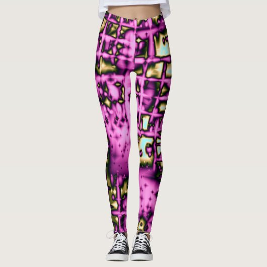 Leggings Art Abstrait rose (Devant)