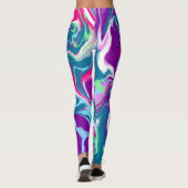 Leggings Art Abstrait rose et bleu (Dos)