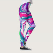 Leggings Art Abstrait rose et bleu (Droite)
