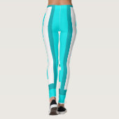 Leggings Art Abstrait Turquoise Vert Bleu Blanc (Dos)