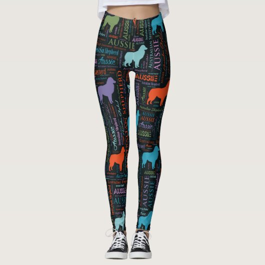 Leggings Art australien de mot de berger australien (Devant)
