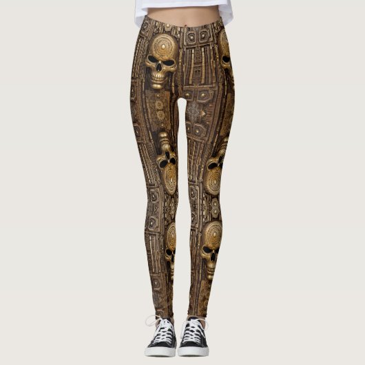Leggings Art aztèque, dynamique, reflétant la culture (Devant)
