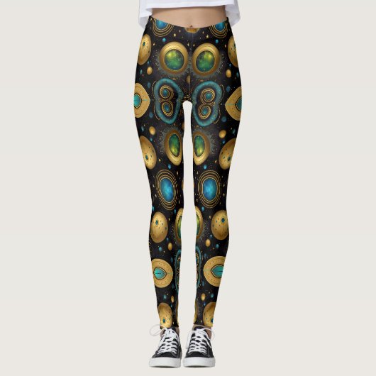 Leggings Art aztèque, dynamique, reflétant la culture (Devant)