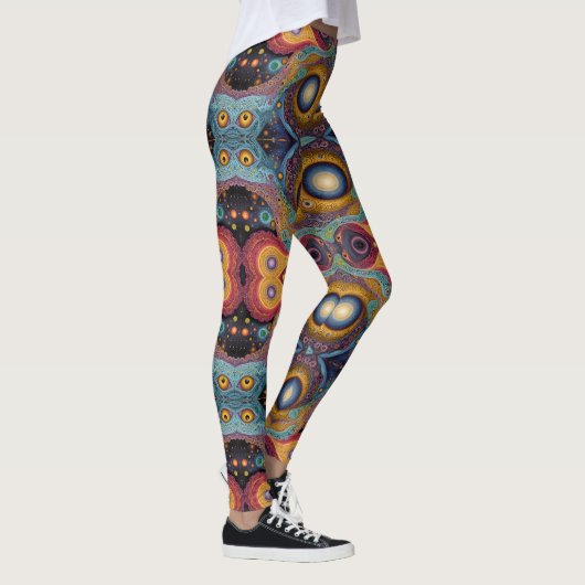 Leggings Art aztèque, dynamique, reflétant la culture (Droite)