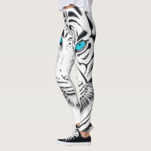 Leggings Art blanc de l'encre de tigre du Bengale