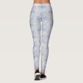Leggings Art blanc d'effet de dentelle bleu ou votre propre (Dos)