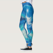 Leggings Art bleu frais d'aerographe de licorne (Gauche)