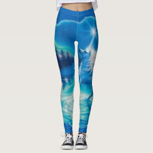Leggings Art bleu frais d'aerographe de licorne