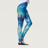 Leggings Art bleu frais d'aerographe de licorne (Droite)