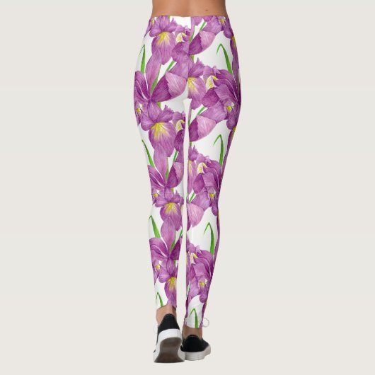 Leggings Art Botanique D'Iris Violet (Dos)