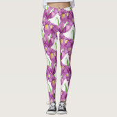 Leggings Art Botanique D'Iris Violet (Devant)