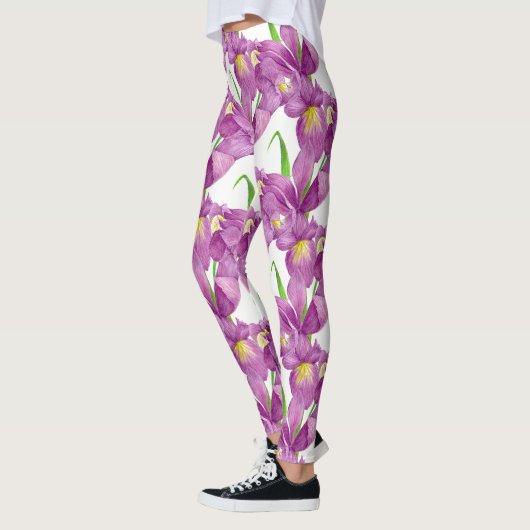 Leggings Art Botanique D'Iris Violet (Gauche)