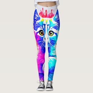 Leggings Art Chat coloré