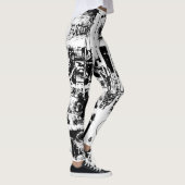 Leggings ART COLLAGE noir & blanc + vos idées (Droite)