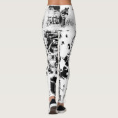 Leggings ART COLLAGE noir & blanc + vos idées (Dos)