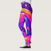 Leggings Art Cosmique Rainbow Planet (Gauche)