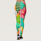 Leggings Art de chiot floral (Dos)